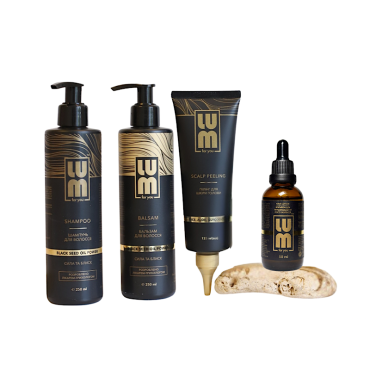 Set LUM " 72 HOURS PF FRESHNESS. UP TO 10 CM IN 3 MONTHS" (Hair growth lotion, shampoo, Balm, scalp peeling)