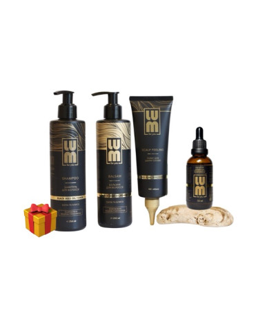 Set LUM " 72 HOURS PF FRESHNESS. UP TO 10 CM IN 3 MONTHS" (Hair growth lotion, shampoo, Balm, scalp peeling)