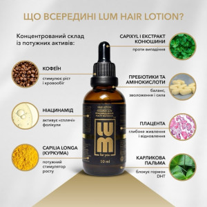 НАБОР LUM»АКТИВНЫЙ РОСТ И ЗАЩИТА" (Лосьон для ускорения роста волос Х2 + резинка в подарок)