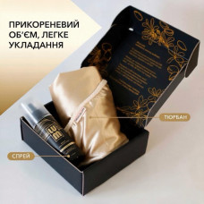 Набор LUM "Для сияющей, объемной укладки" (двусторонний Тюрбан + Термозащитный спрей)