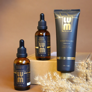 LUM set "FORMULA: PURE ROOTS 72 HOURS + ACTIVE GROWTH" (Hair growth lotion, argan oil, Scalp Exfoliation)