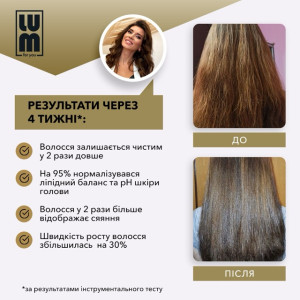 Набір LUM «ФОРМУЛА СИЛИ: ОЧИЩЕННЯ + ЖИВЛЕННЯ + СТИМУЛЯЦІЯ» (Лосьйон для росту волосся, Шампунь, Бальзам, Арганова олія, Термозахисний спрей)