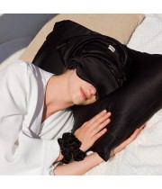 100% silk pillowcase, black  LUM Pillowcase