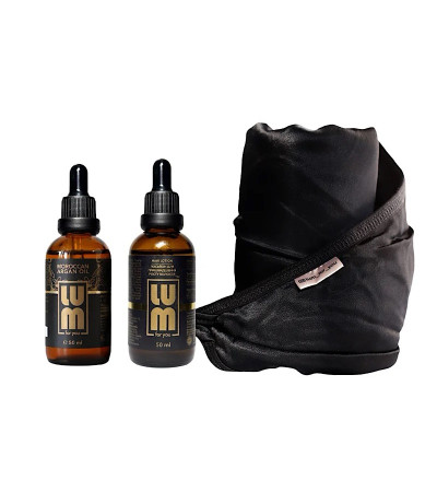 LUM set "GROWTH ACTIVATION AND AMAZING VOLUME" (Hair growth lotion, argan oil, turban)