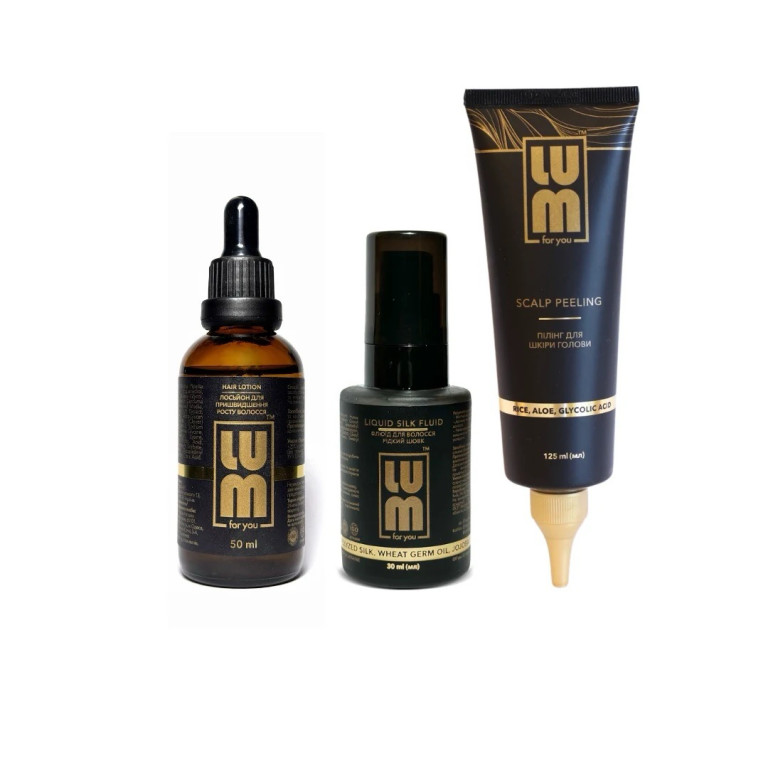 LUM set "RECOVERY FORMULA: FROM ROOTS TO TIPS" (Hair growth lotion, scalp peeling, fluid)