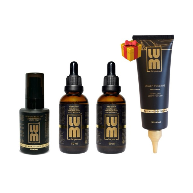 LUM set "GROWTH, CLEANSING AND SHINE" (2 lotions, exfoliation, melting fluid)