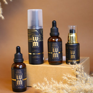 LUM set "HAIR GROWTH X2 AND SILK SOFTNESS" (2 PCs hair growth Lotion, fluid, thermal protection spray)