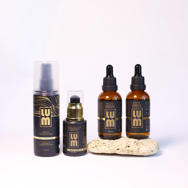 LUM set "HAIR GROWTH X2 AND SILK SOFTNESS" (2 PCs hair growth Lotion, fluid, thermal protection spray)