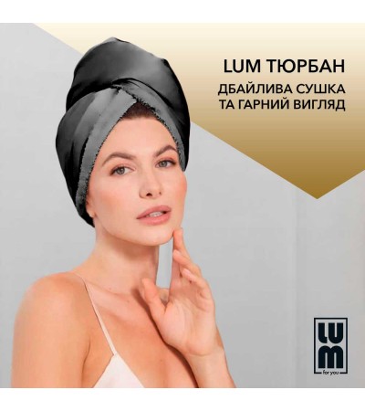 Reversible Turban Towel by LUM, black